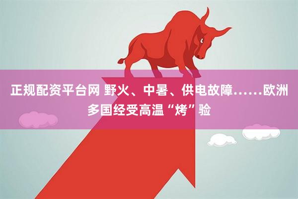 正规配资平台网 野火、中暑、供电故障……欧洲多国经受高温“烤”验